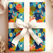 Modern Wine Poinsettia Weihnachten Geschenkpapier