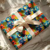 Modern Wine Poinsettia Weihnachten Geschenkpapier