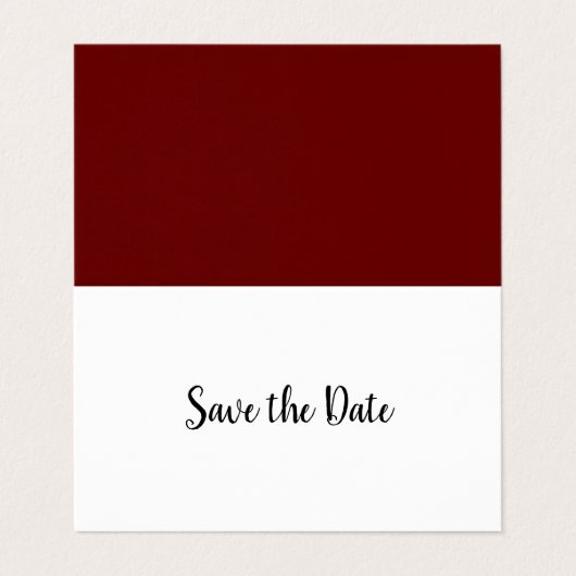 Modern Wine Red Calendar Save the Date Karte (Außenseite Aufgefaltet)