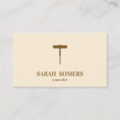 Modern Wine Stain Corkschraube Sommelier Barkeeper Visitenkarte (Vorderseite)
