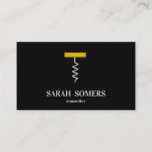 Modern Wine Stain Corkschraube Sommelier Barkeeper Visitenkarte (Vorderseite)