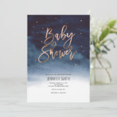 Modern, Winter, Baby Boy, Babydusche Einladung (Stehend Vorderseite)