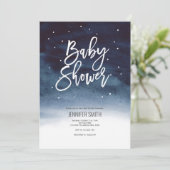 Modern, Winter, Baby Boy, Babydusche Einladung (Stehend Vorderseite)