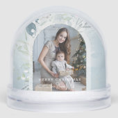 Modern Winter Botanical Arch Photo Snow Globe Schneekugeln (Vorderseite)