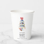 Modern Winter Bow Christmas Tree Baby Shower  Pappbecher (Rückseite)