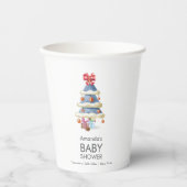 Modern Winter Bow Christmas Tree Baby Shower  Pappbecher (Vorderseite)