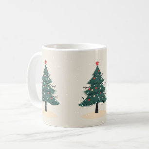 Modern Winter Evergreen Weihnachtsbaum Kaffee Tass Kaffeetasse