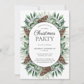 Modern Winter Fir Cone Weihnachtsfeier Party Einla Einladung (Vorderseite)