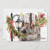 Modern Winter Greenery Christmas Feiertagskarte (Vorderseite)