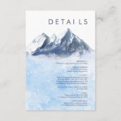Modern Winter Mountain Pattern Wedding Begleitkarte (Vorderseite)