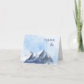 Modern Winter Mountain Pattern Wedding Dankeskarte (Vorderseite)