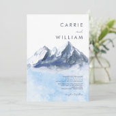 Modern Winter Mountain Pattern Wedding Einladung (Stehend Vorderseite)