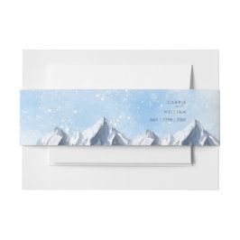 Modern Winter Mountain Pattern Wedding Einladungsbanderole