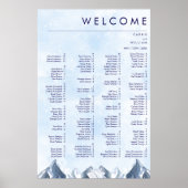 Modern Winter Mountain Pattern Wedding Poster (Vorne)