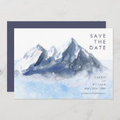 Modern Winter Mountain Pattern Wedding Save The Date (Vorne/Hinten)