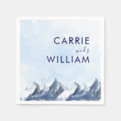 Modern Winter Mountain Pattern Wedding Serviette (Vorderseite)