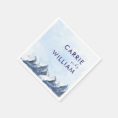 Modern Winter Mountain Pattern Wedding Serviette (Ecke)