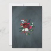 Modern Winter Navy Red Flor Weihnachtshaus Einladung (Rückseite)