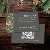 Modern Winter Pine Stone Gray Hochzeit Begleitkarte