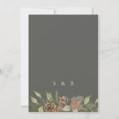 Modern Winter Pine Stone Gray Hochzeit Einladung (Rückseite)