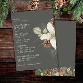 Modern Winter Pine Stone Gray Hochzeit Einladung