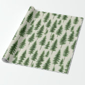 Modern Winter Pine Tree Holiday Christmas Geschenkpapier (Ungerollt)