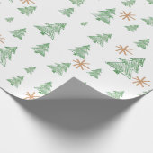 Modern Winter Pine Tree Star Geschenkpapier (Ecke)