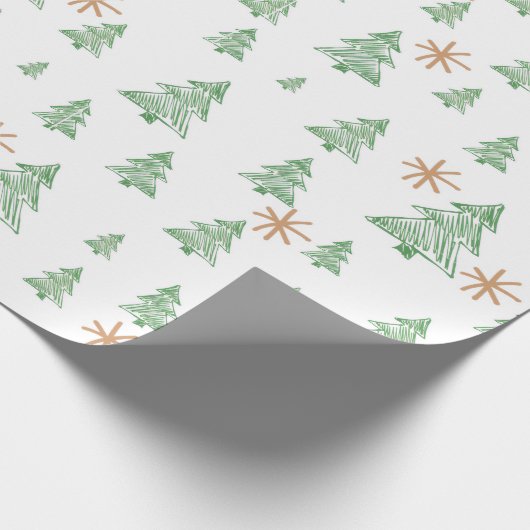 Modern Winter Pine Tree Star Geschenkpapier (Ecke)