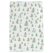 Modern Winter Pine Tree Star Mittlere Geschenktüte (Rückseite)