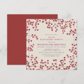 Modern Winter Red Berry 90. Geburtstagsparty Einladung (Vorne/Hinten)