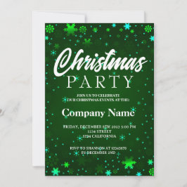 Modern Winter Schneeflocken grün weiße Weihnachten Einladung