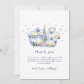 Modern Winter Snow It Take A Village Baby Shower  Dankeskarte (Vorderseite)