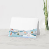 Modern Winter Snow It Takes A Village Baby Shower  Dankeskarte (Rückseite)