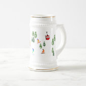 Modern Winter Snowboarder Snowboard Bierglas (VorderseiteRechts)