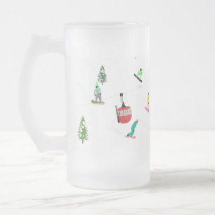 Modern Winter Snowboarder Snowboard Mattglas Bierglas