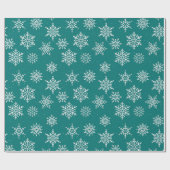 Modern Winter Snowflake Blue Green Holiday Geschenkpapier (Flach)