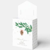 Modern Winter Snowflake Pine cone Baby Shower Geschenkschachtel (Offen)