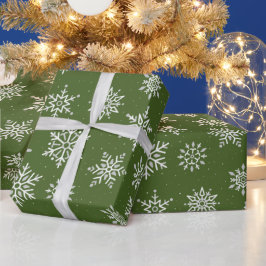 Modern Winter Snowflake Weihnachten Grüner Urlaub Geschenkpapier