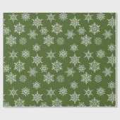 Modern Winter Snowflake Weihnachten Grüner Urlaub Geschenkpapier (Flach)
