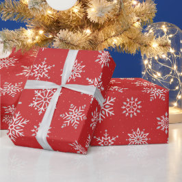 Modern Winter Snowflake Weihnachten Roter Urlaub Geschenkpapier