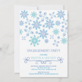 Modern Winter Snowflakes Engagement Party Einladung (Vorderseite)