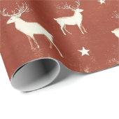 Modern Winter Stag Red Geschenkpapier (Rolleneckpunkt)