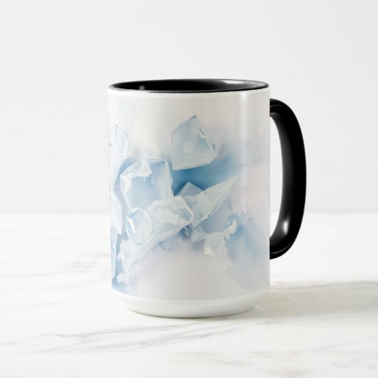 Modern Winter Thaw Abstract Ice Tasse (VorderseiteRechts)