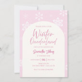 Modern Winter Unser kleines Schneeflocken 1. Gebur Einladung (Vorderseite)