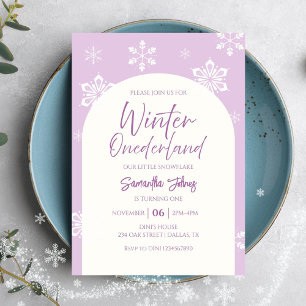 Modern Winter Unser kleines Schneeflocken 1. Gebur Einladung