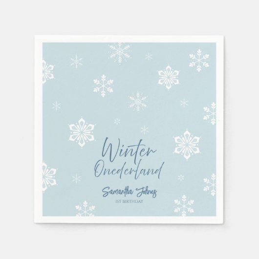 Modern Winter Unser kleines Schneeflocken 1. Gebur Serviette (Vorderseite)