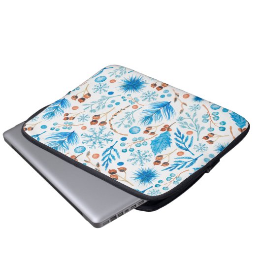 Modern Winter Watercolor Leaves and Berries Laptopschutzhülle