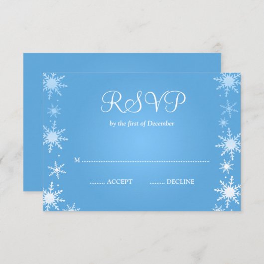Modern Winter Wonderland Snowflake UAWG RSVP Karte (Vorne/Hinten)
