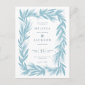 Modern Winter Wreath Frame Wedding Postkarte (Vorderseite)