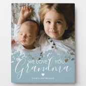 Modern Wir Liebe Sie Oma Foto Fotoplatte (Vorderseite)